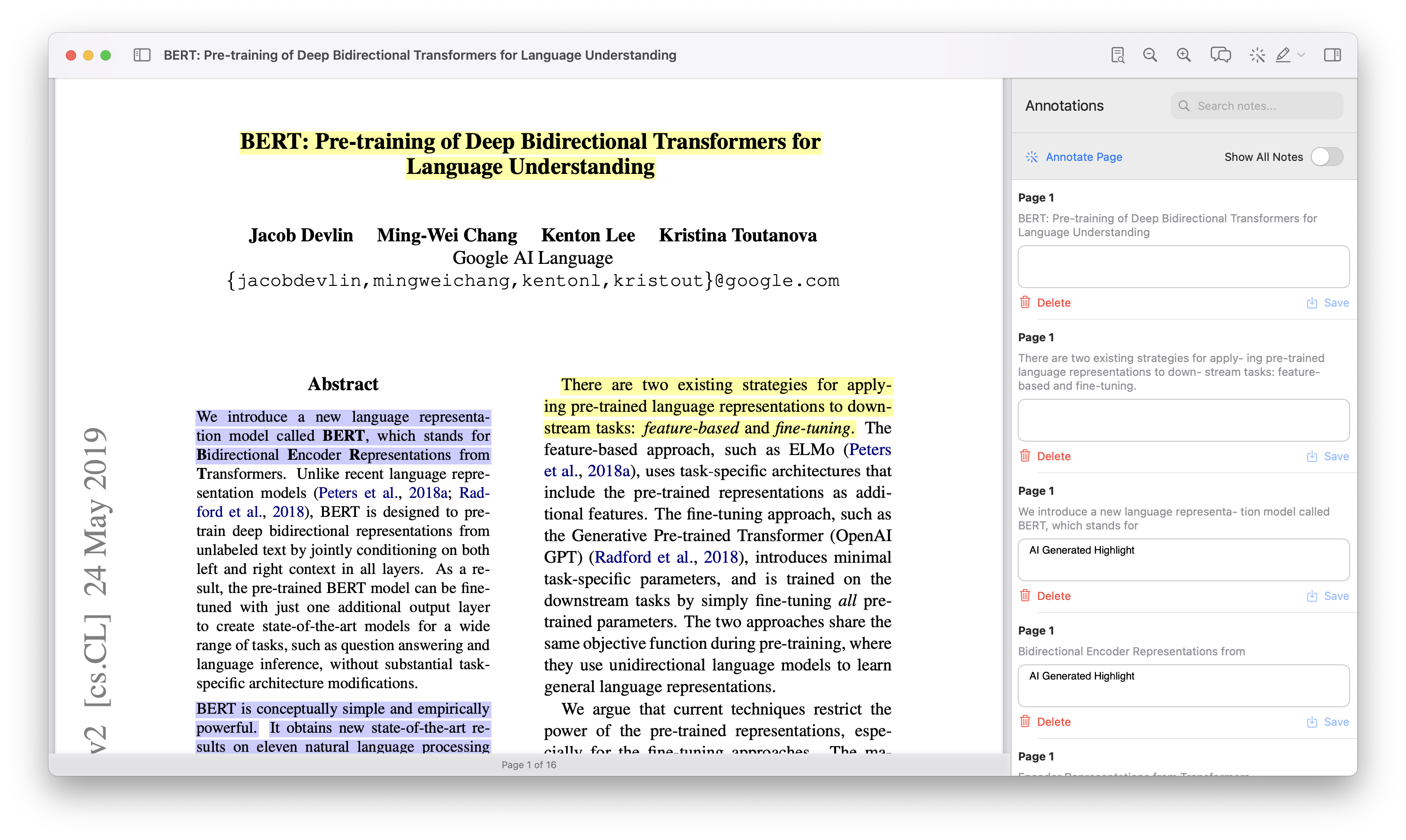 Noteworthy PDF App Interface